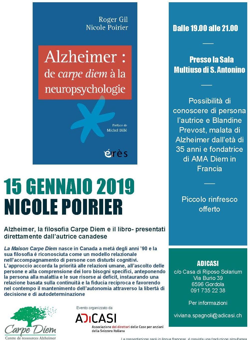 Présentation du livre Alzheimer : de Carpe Diem à la neuropsychologie