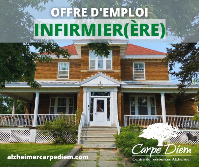 Offre d'emploi Infirmier(ère) Carpe Diem Centre de ressources Alzheimer Offre d'emploi Infirmier(ère) Carpe Diem Centre de ressources Alzheimer